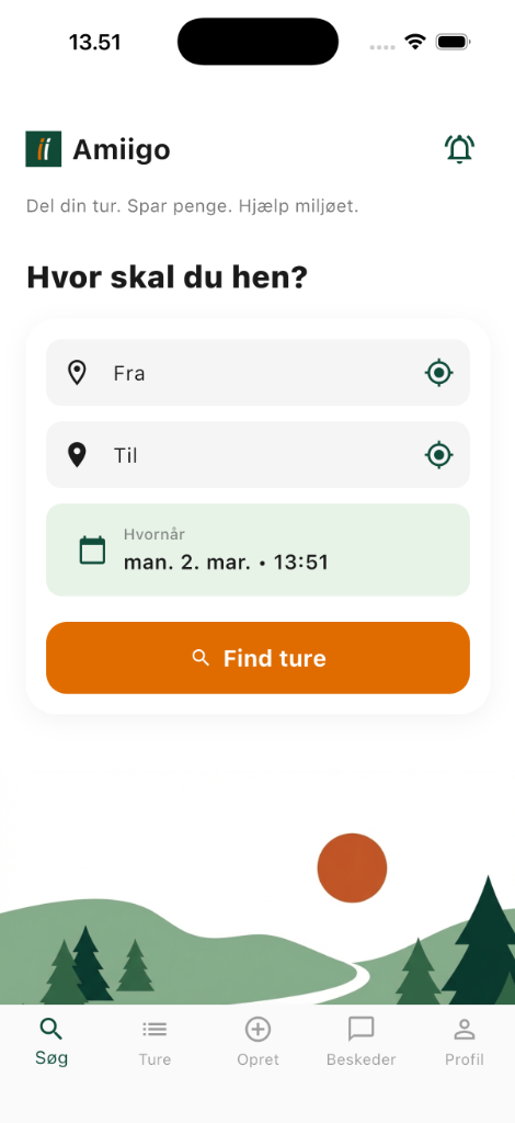 Amiigo app – Find din næste samkørsel